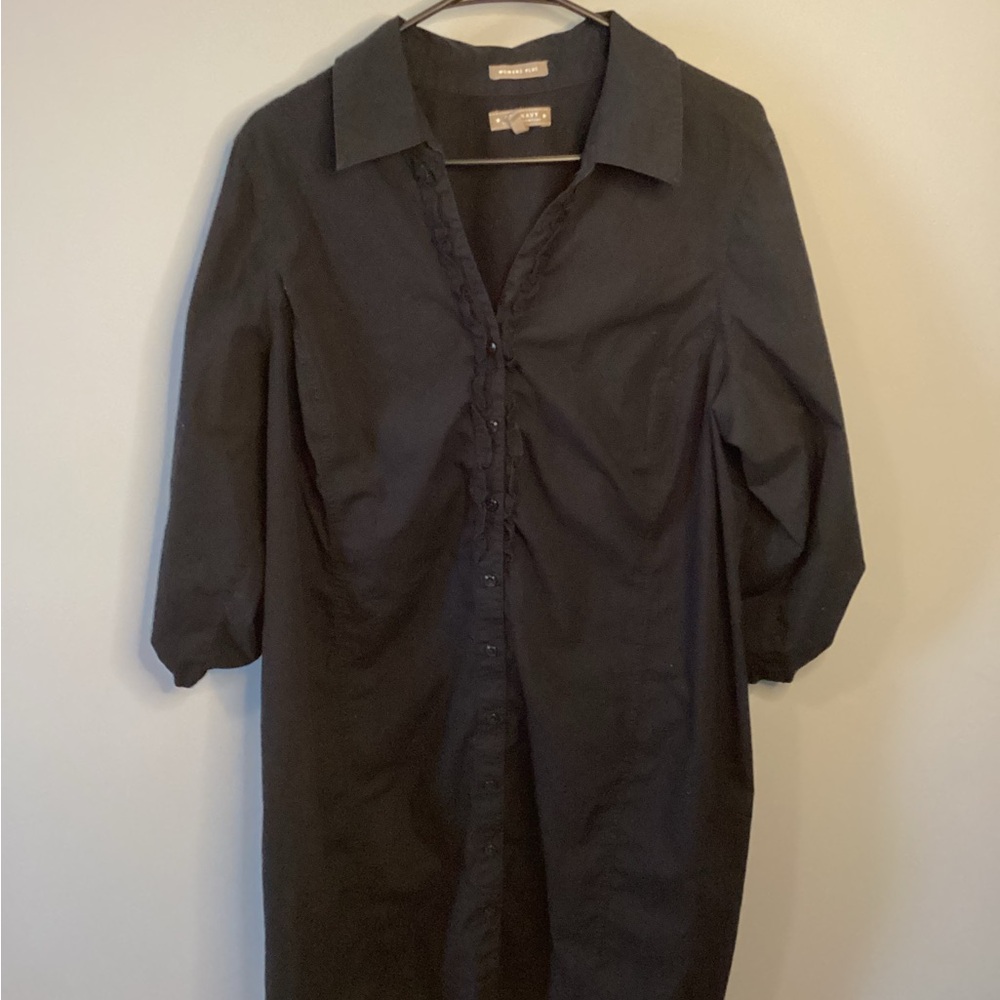 Old Navy Black Button-Up Dress